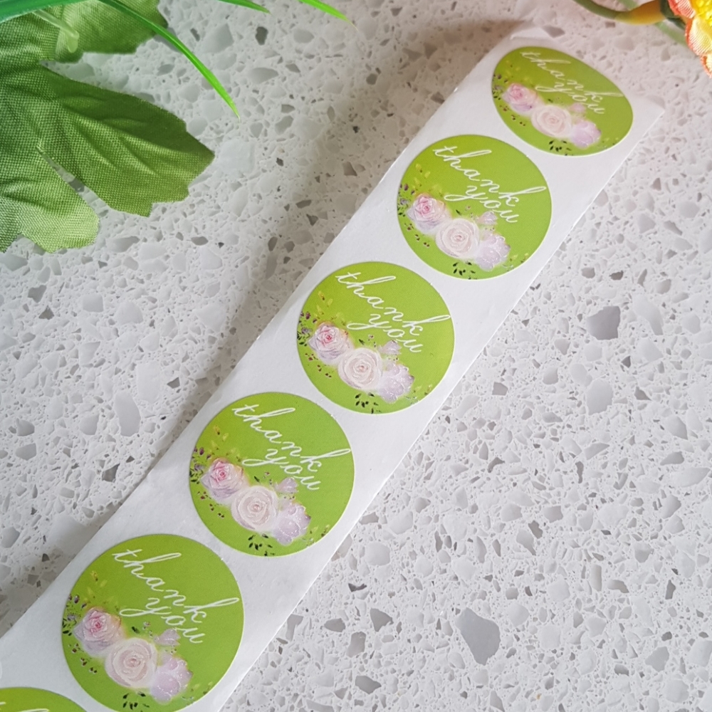 500 pcs Thank You Stickers with Roses 1" inch - Picture 10 of 10